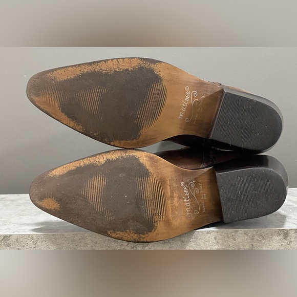 Matisse Brown Leather Floral Cut Out Embroidered Western Cowboy Boots Size 10 - Picture 15 of 15